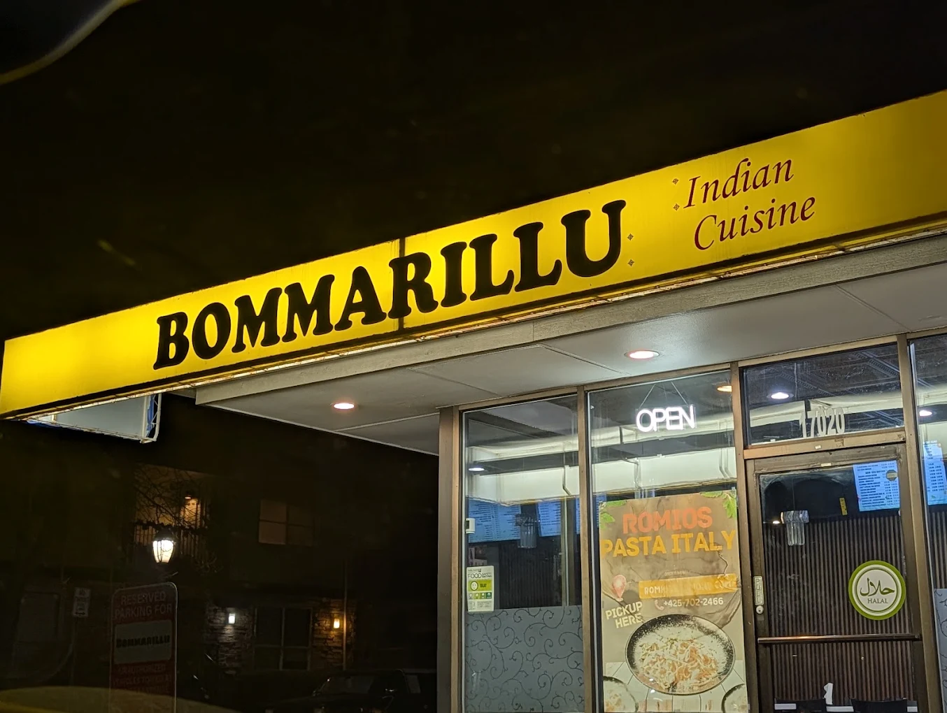 Bommarillu Biryani storefront in Redmond, Washington